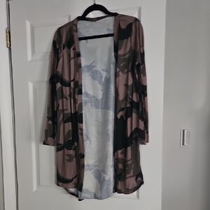Camouflage Open-Front Cardigan